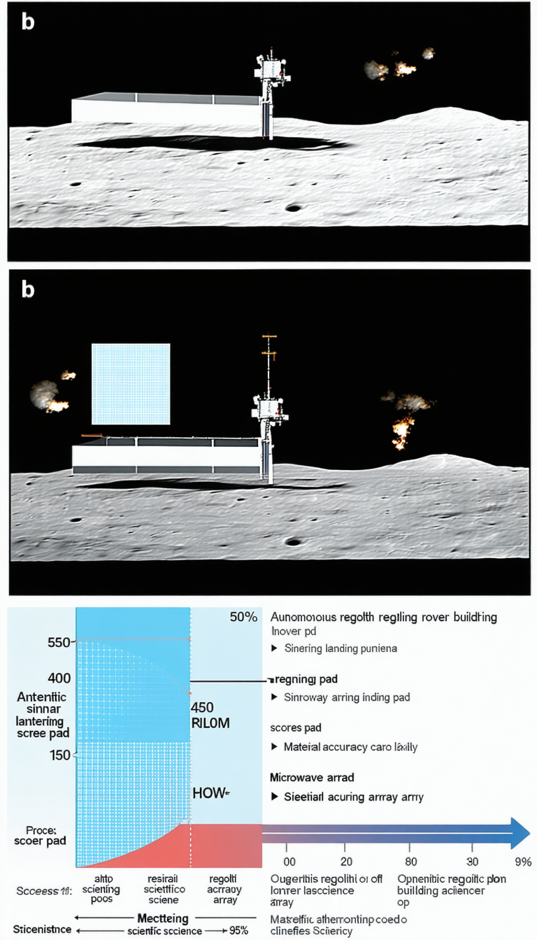 The Image Is A Split-screen Display Of A Rover On The Moon