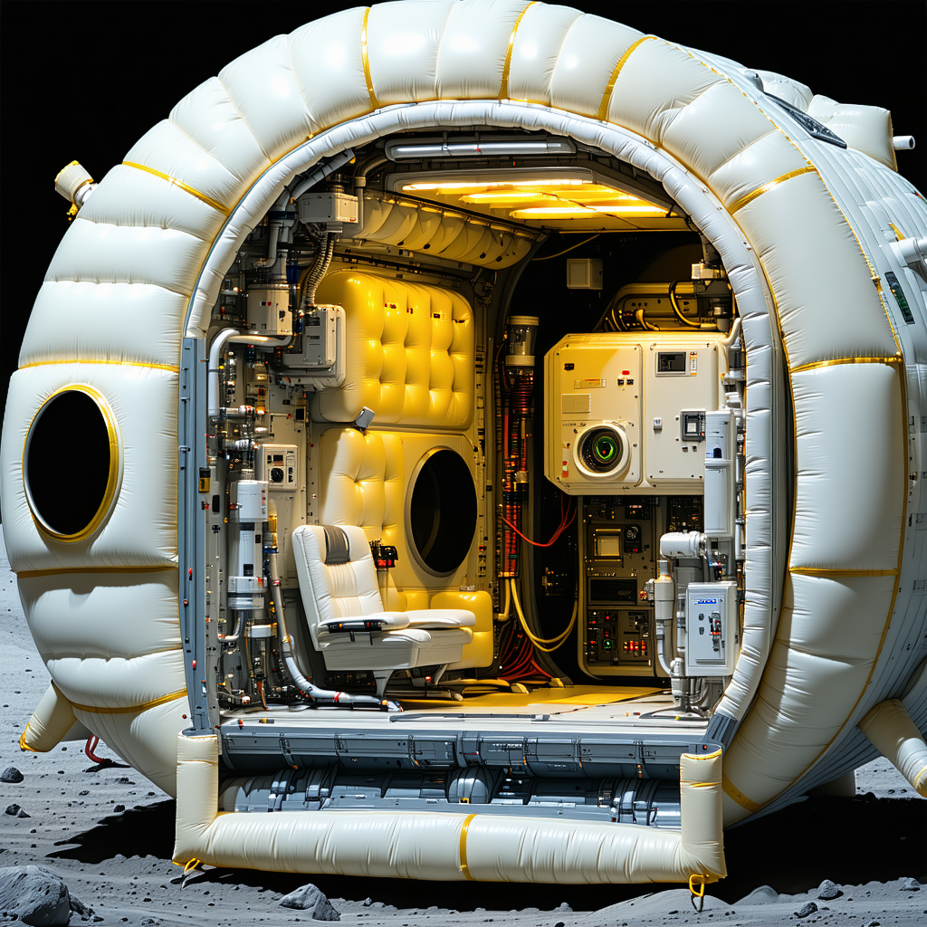 A White Spacecraft With A Large, Round, White Dome On Top