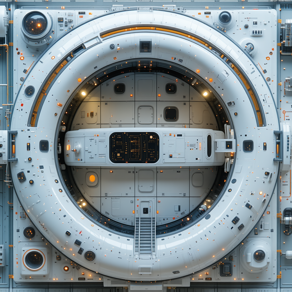 computer-generated (CGI) model space station