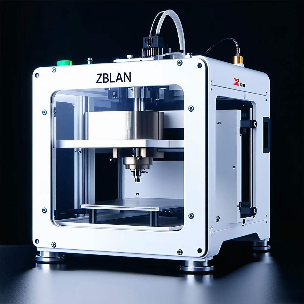 A White 3d Printer Is Sitting On A Black Table
