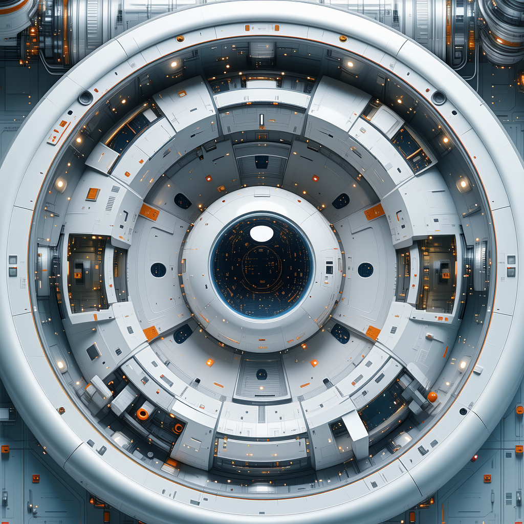 The Image Is A Futuristic, Computer-generated Illustration Of A Space Station
