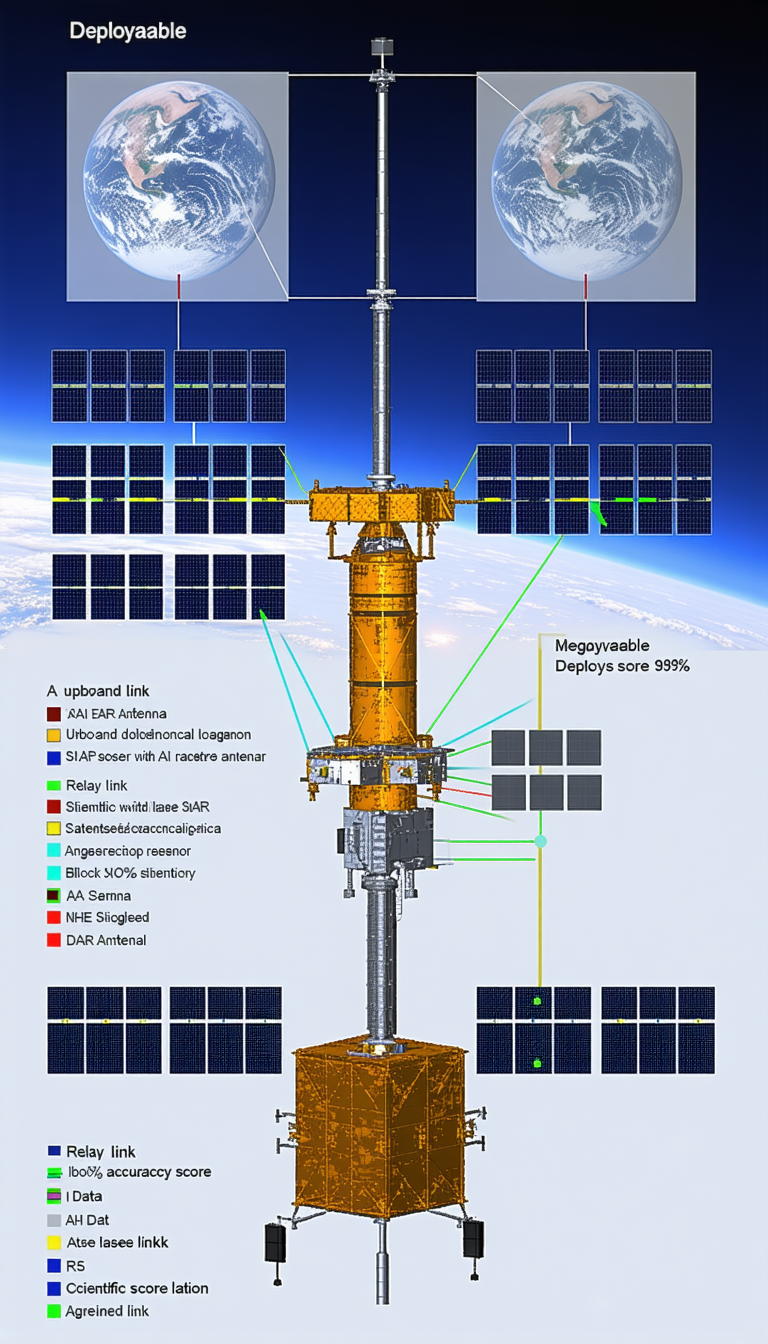 A Large Yellow Structure Is Shown In The Image, With A Satellite Dish On Top