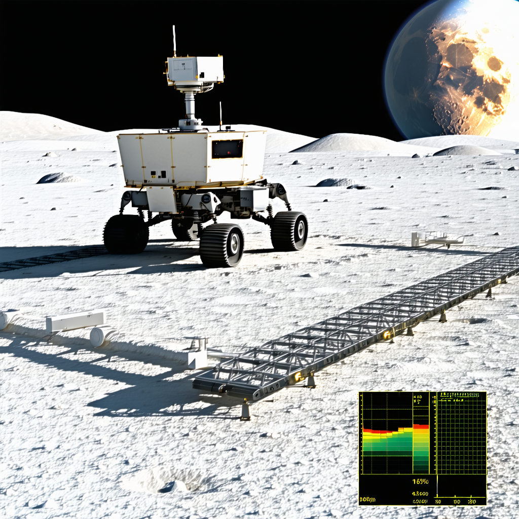 A White Rover Vehicle On A Snowy Surface, Possibly On The Moon