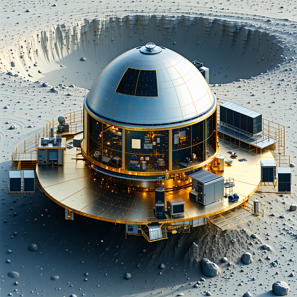 A Large, Round, And Shiny Structure Is Sitting On Top Of A Rocky Surface