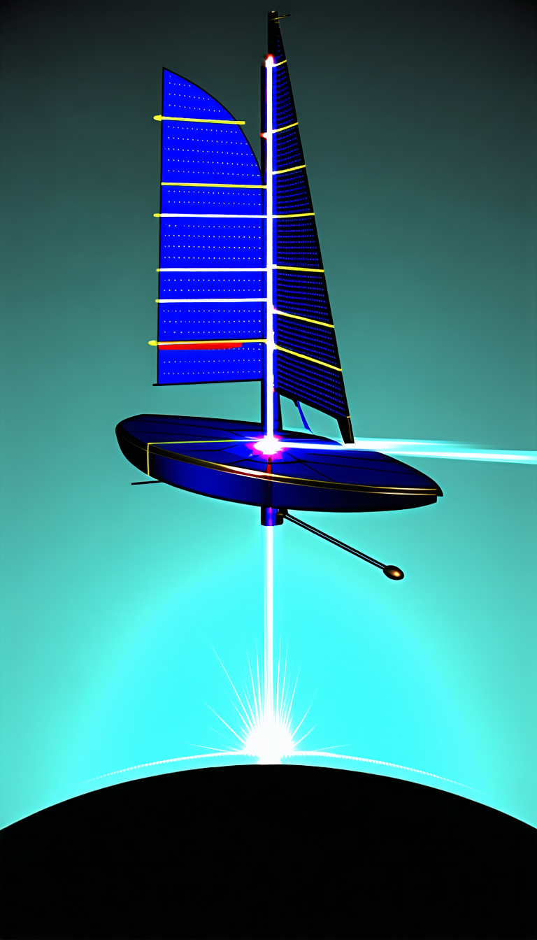 A Blue Sailboat Is Shown In A Blue Sky