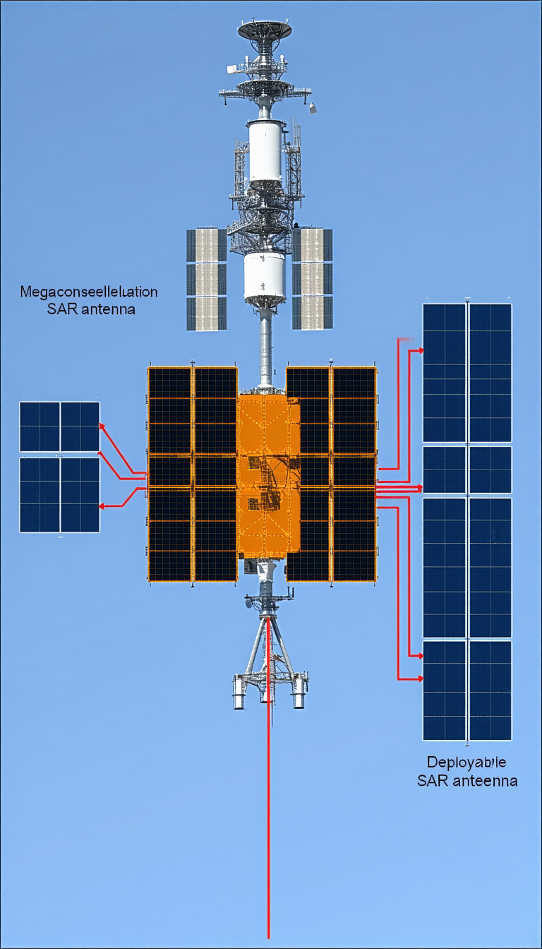 A Satellite With A Solar Panel On Its Side