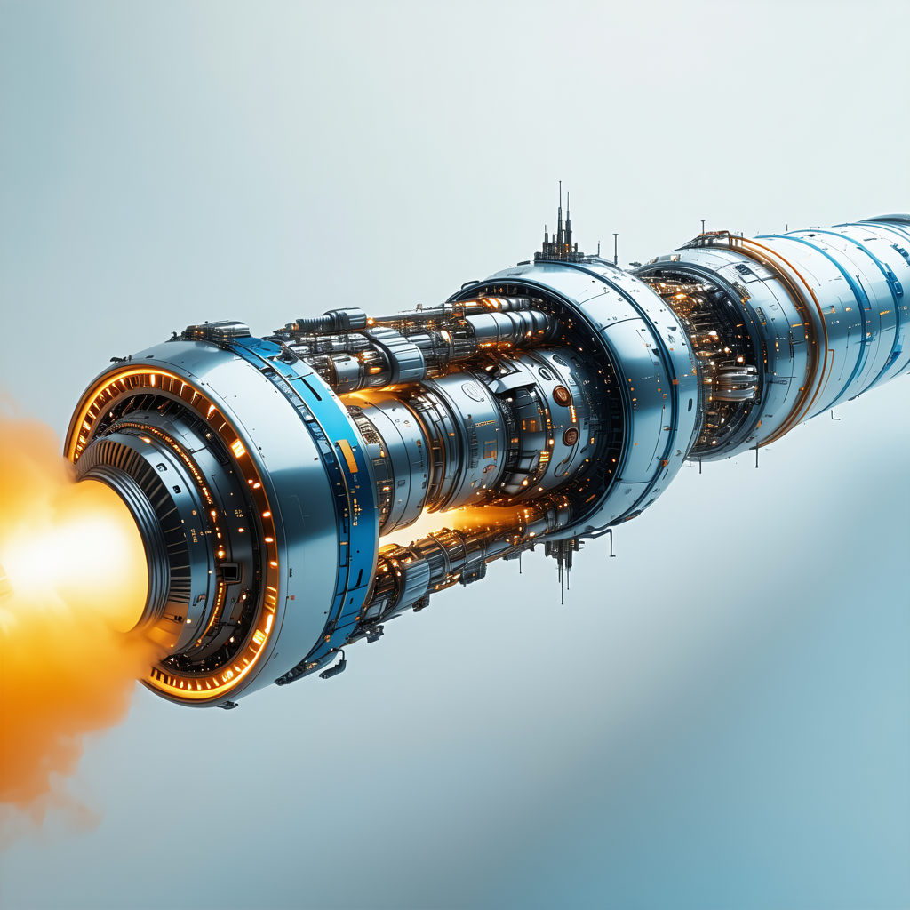 A Large, Blue And White Engine Is Shown In A Close-up View