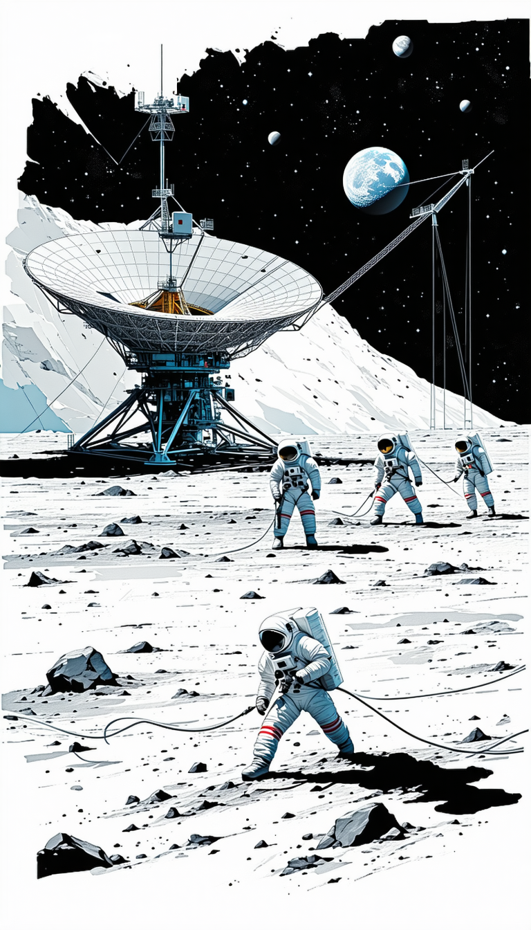 image, group astronauts standing moon