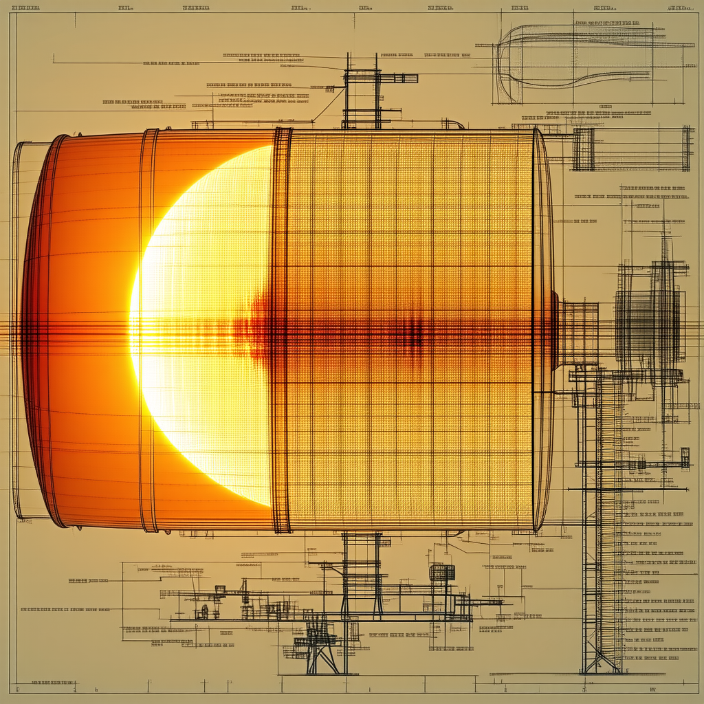 The Image Is A Detailed Drawing Of A Large, Round
