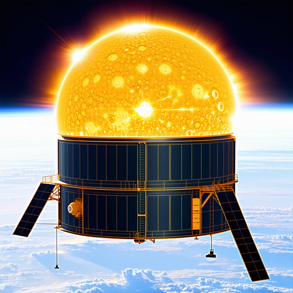 A Large, Round, And Shiny Object Is Floating In The Sky