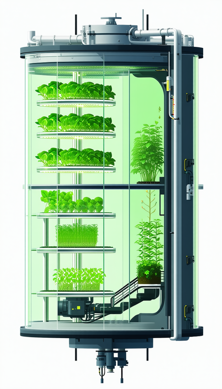 A Large, Multi-layered Greenhouse Filled With Various Plants