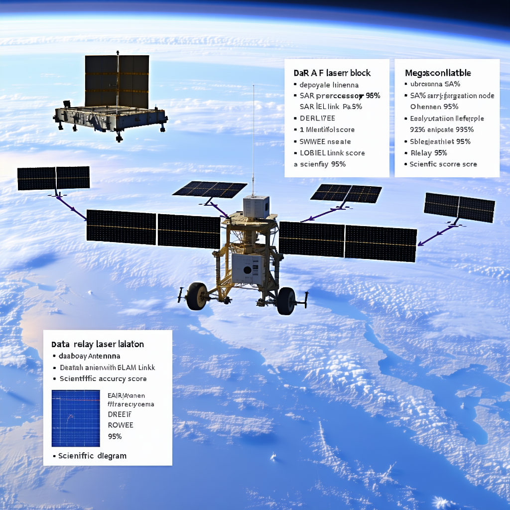 A Satellite In Space, With A Close-up View Of The Satellite's Underside