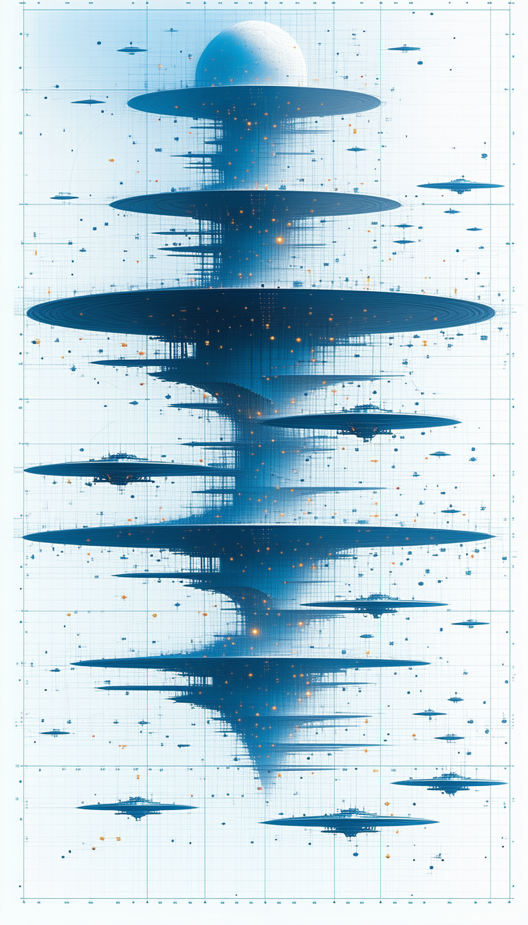 A Blue And White Graphic Is Displayed, Featuring A Large Spiral Or A Series Of Spirals