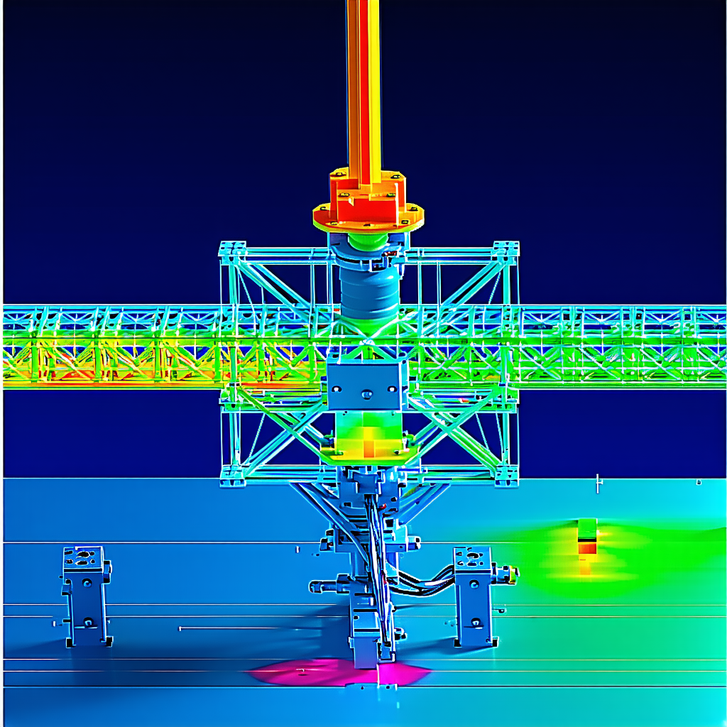 The Image Is A 3d Model Of A Large Structure, Possibly A Bridge Or A Building
