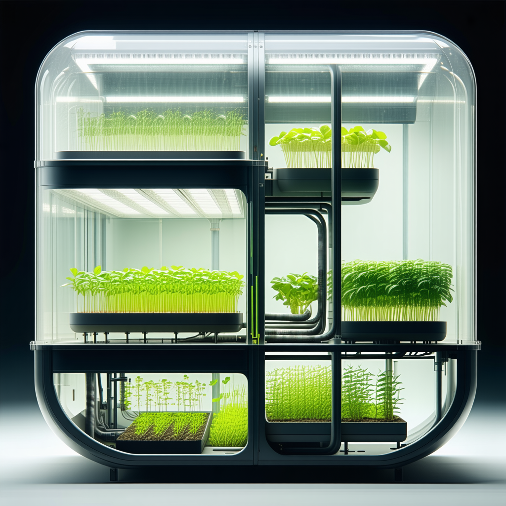A Large, Clear Glass Box Filled With Various Plants