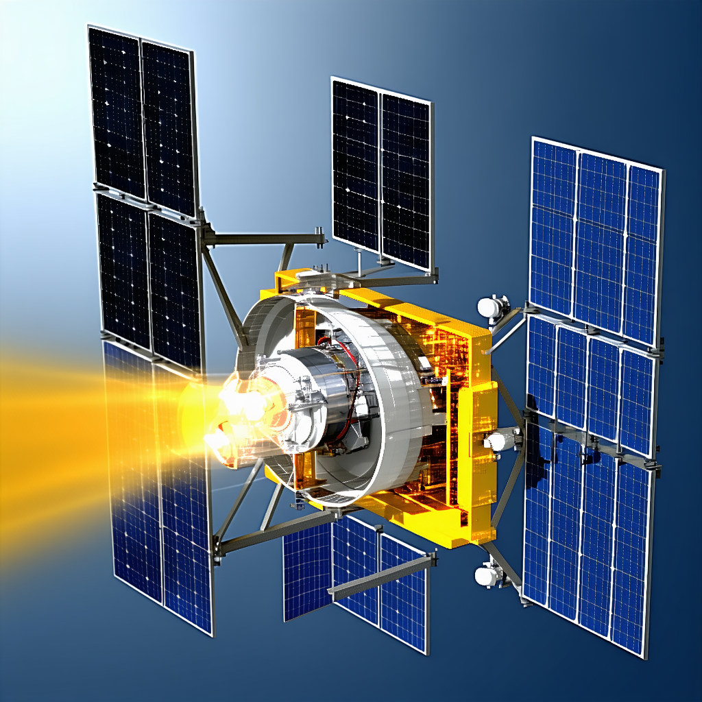 A Spacecraft With A Large Engine On The Bottom, Which Is Likely Used For Propulsion