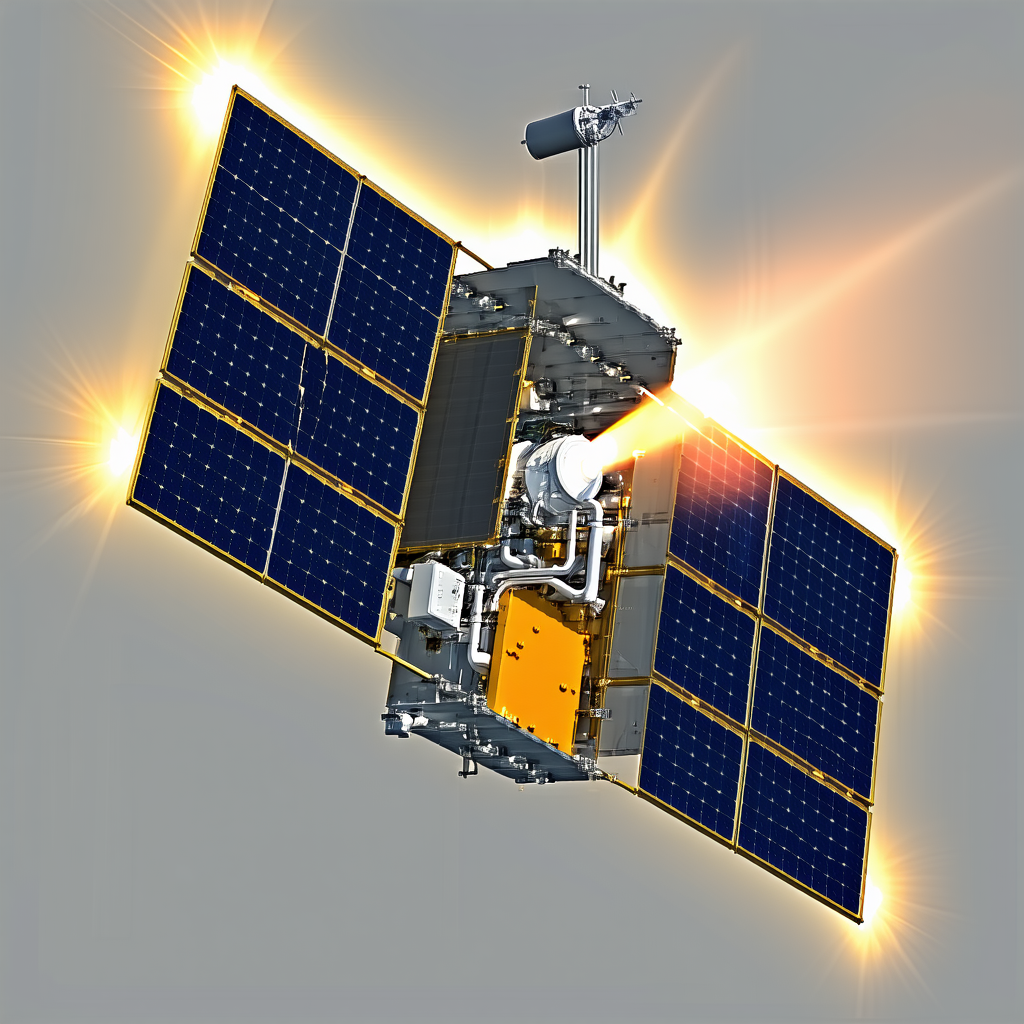 A Spacecraft With A Solar Panel On Its Side