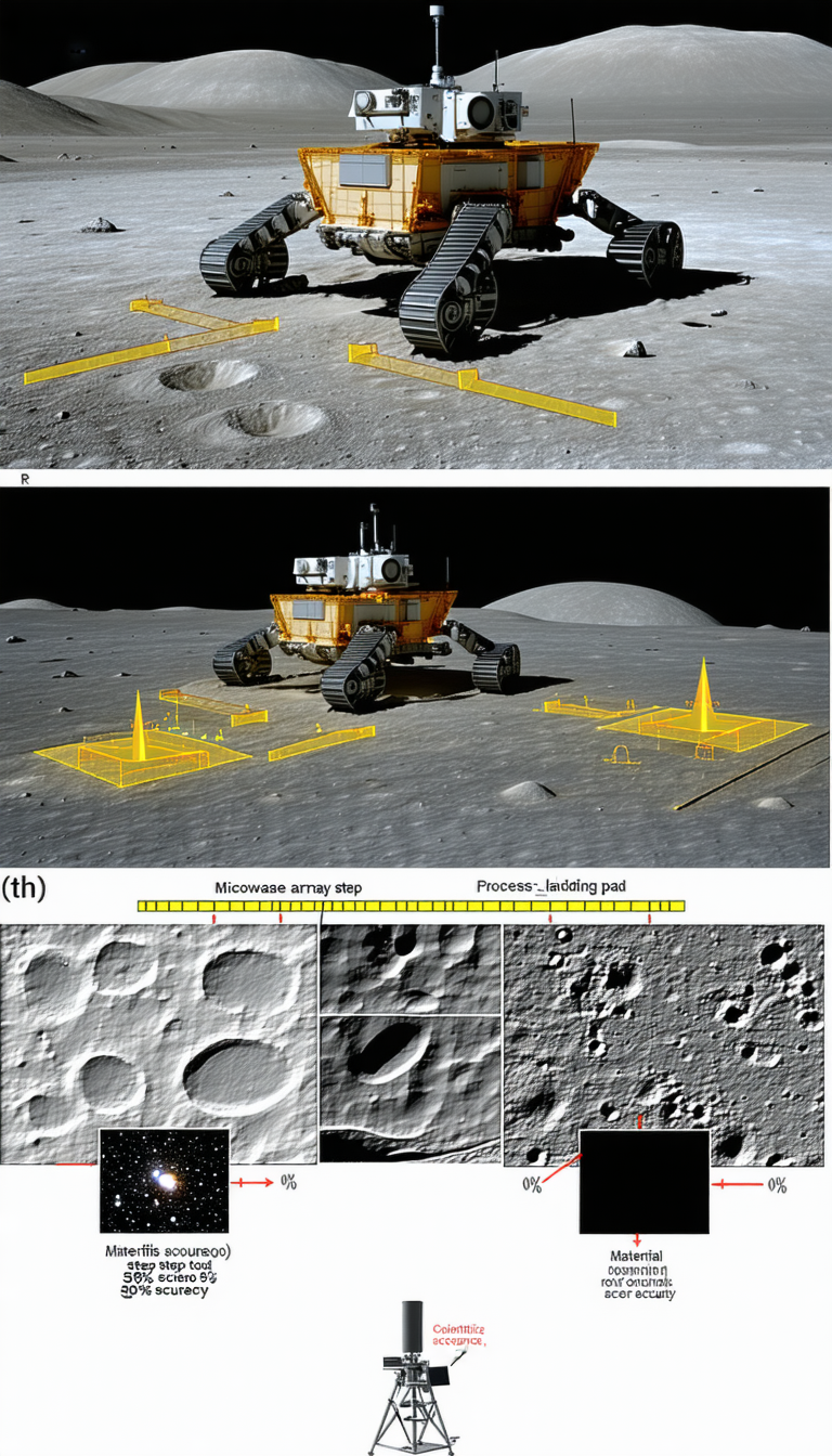 The Image Is A Split-screen Display Of A Robotic Vehicle On A Lunar Surface