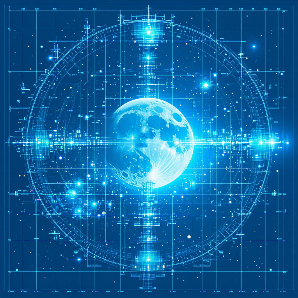 A Blue And White Planet With A Moon Orbiting Around It