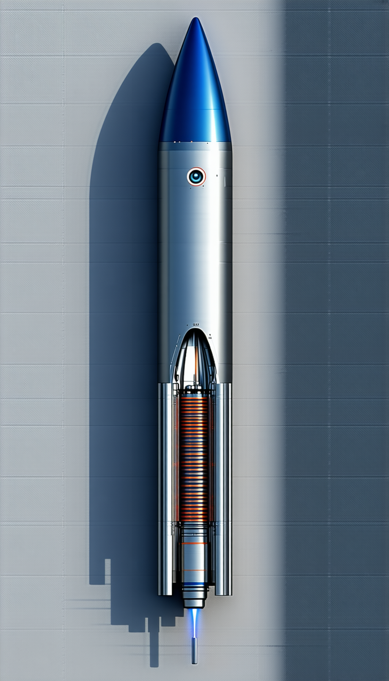 A Large, Cylindrical Object That Appears To Be A Rocket Or A Spacecraft