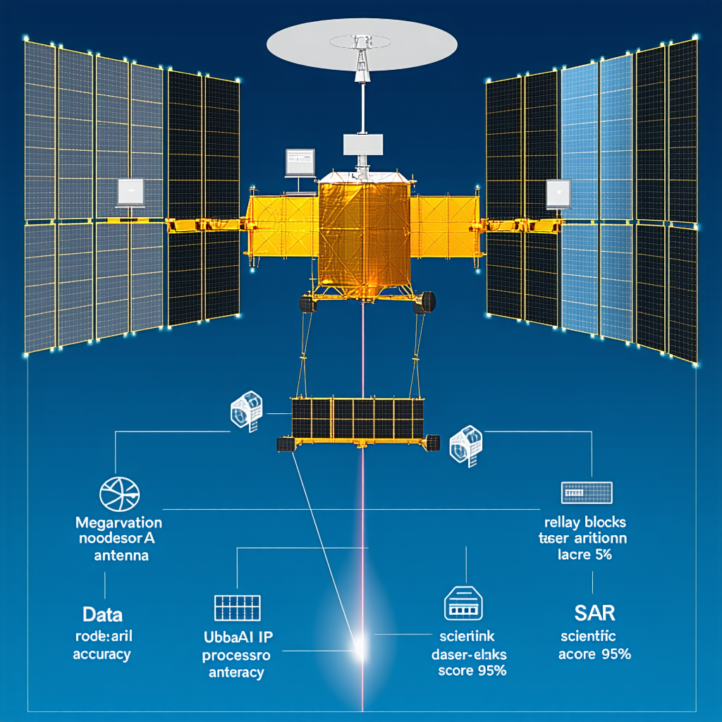The Image Is A Diagram Showing The Different Components Of A Satellite