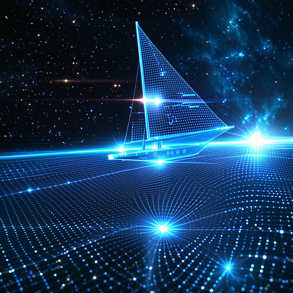A Large Sailboat Floating In A Vast