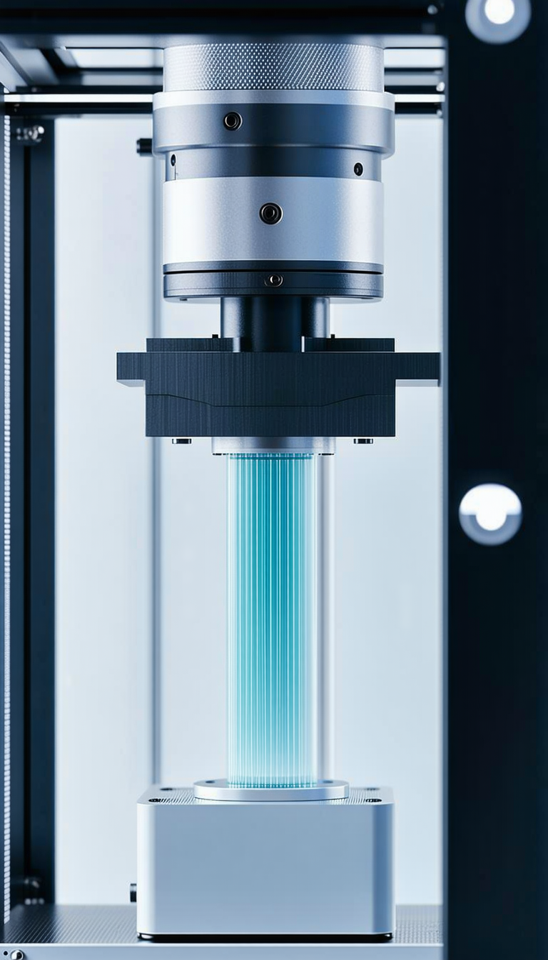 A Blue Light Is Shining Through A Glass Window