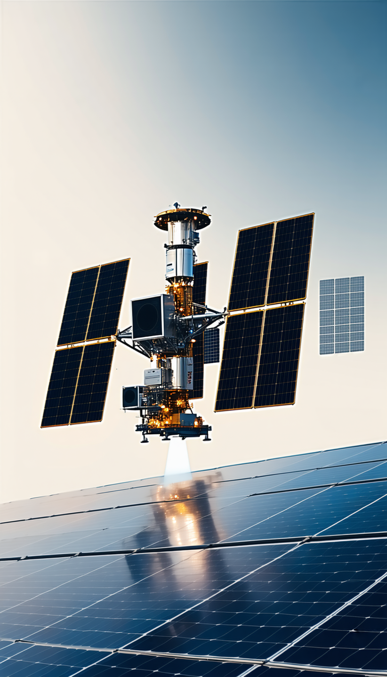 A Space Shuttle With A Large Satellite Dish On Top Of It