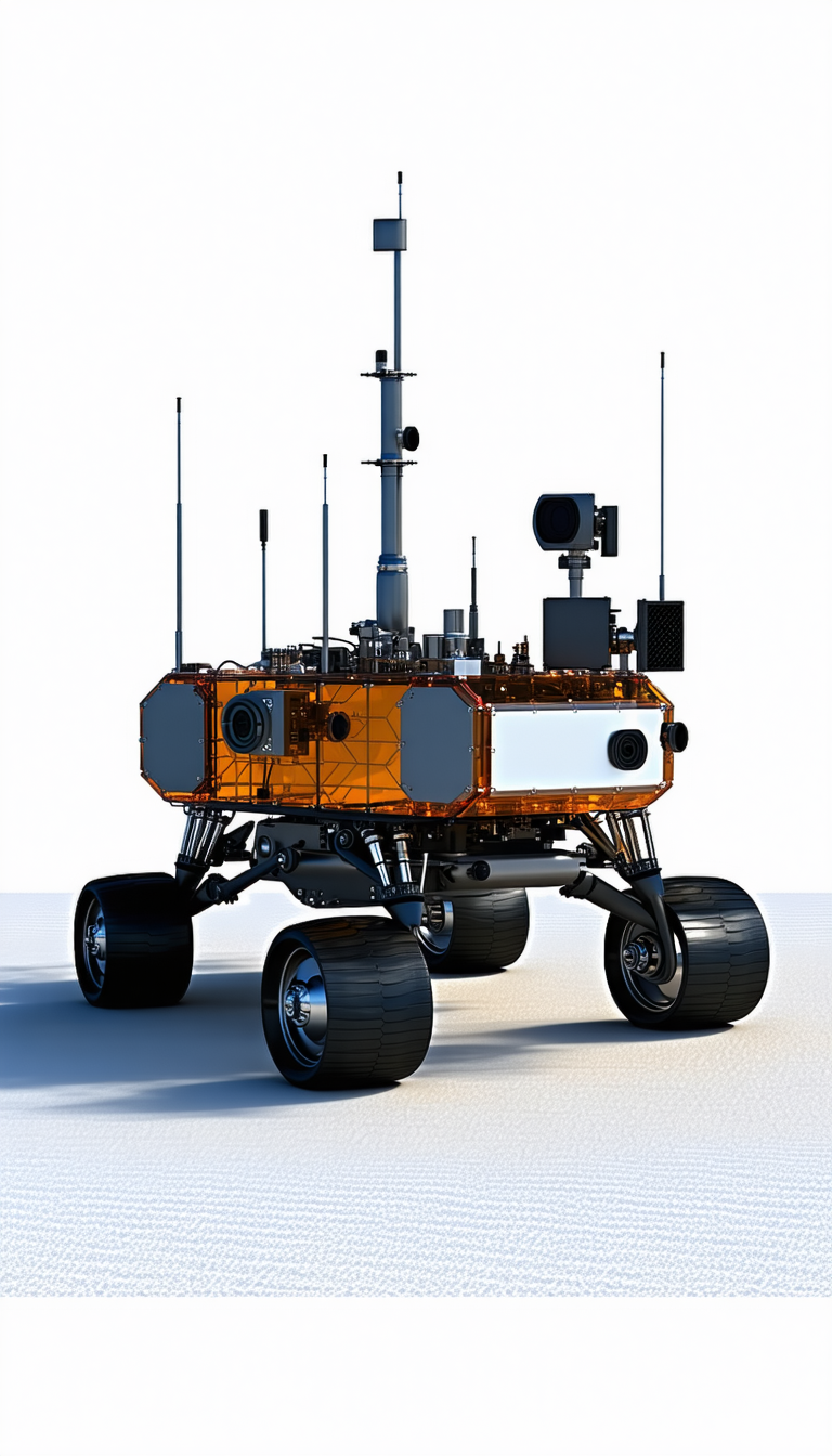 A Futuristic Robotic Vehicle With A Large Wheel In The Front