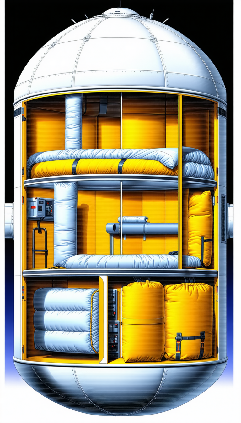 colorful illustration space station