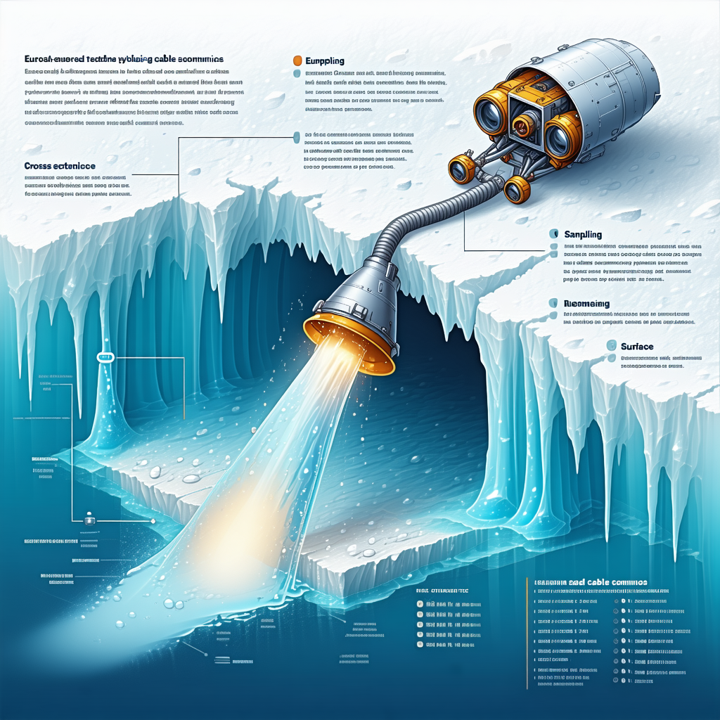 A Large Iceberg Is Shown In A Poster, With A Large Hose Coming Out Of It