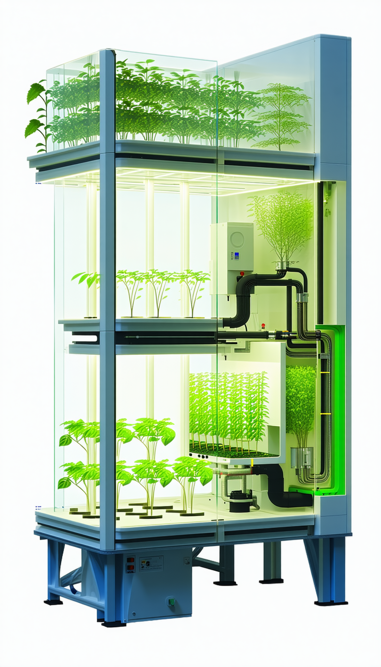 A Large, Multi-layered Greenhouse Filled With Various Plants