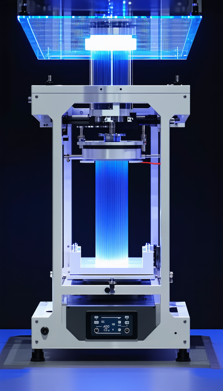 A Large, Blue, Electrical Device With A Long, Blue Cord Coming Out Of It