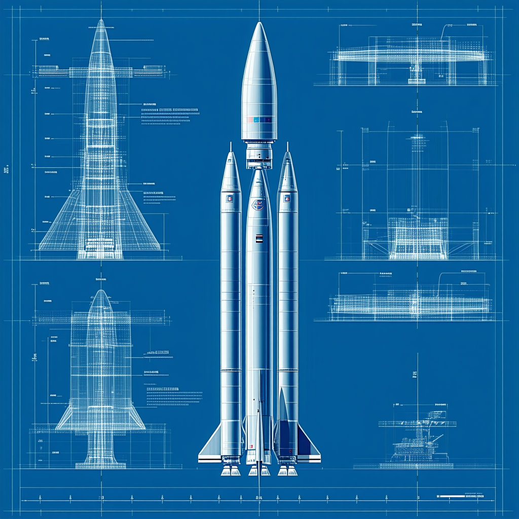 blue illustration rocket shown