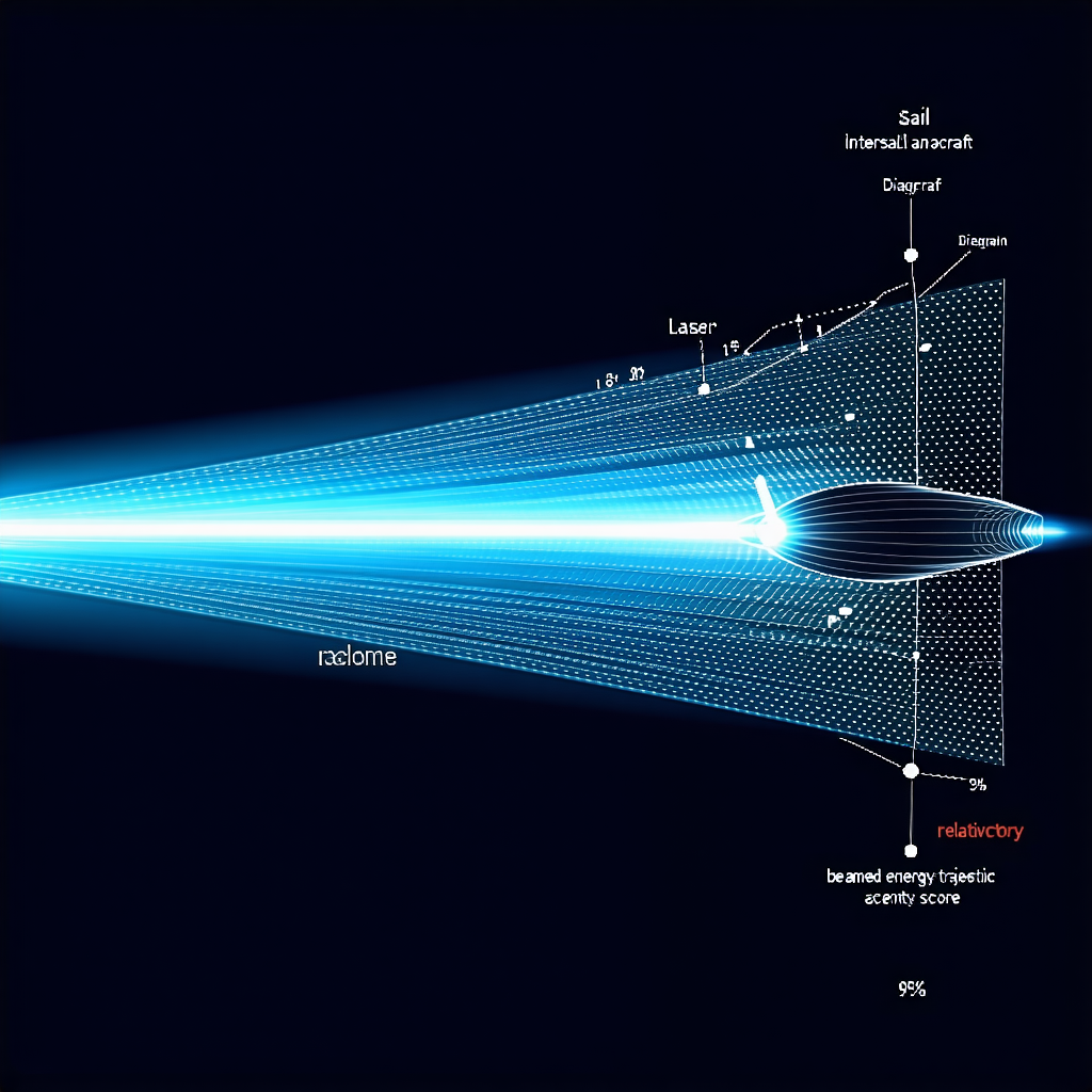 A Blue Laser Beam Is Shown In A Diagram, With The Beam's Path Labeled As "realistic"