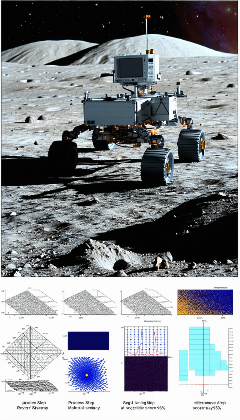 A Robotic Vehicle Is Driving On A Rocky Surface, Possibly On The Moon