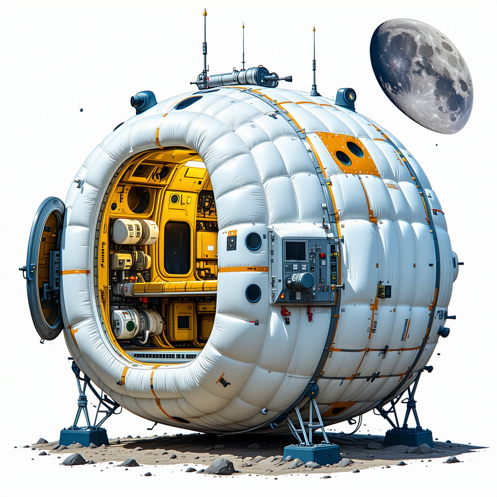 In The Image, There Is A Large White Spacecraft With A Dome-shaped Structure