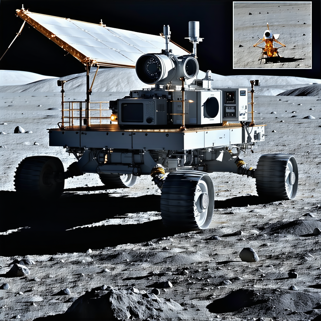 A Large Rover Vehicle On The Moon's Surface
