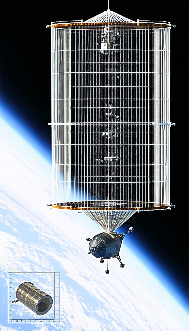 A Large, Silver Spacecraft With A Dome-shaped Structure On Top