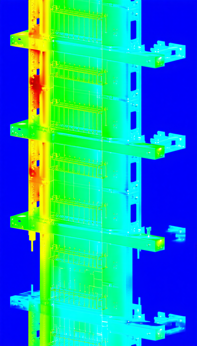 A Large, Multi-storied Building Is Shown In A Blue-green Hue