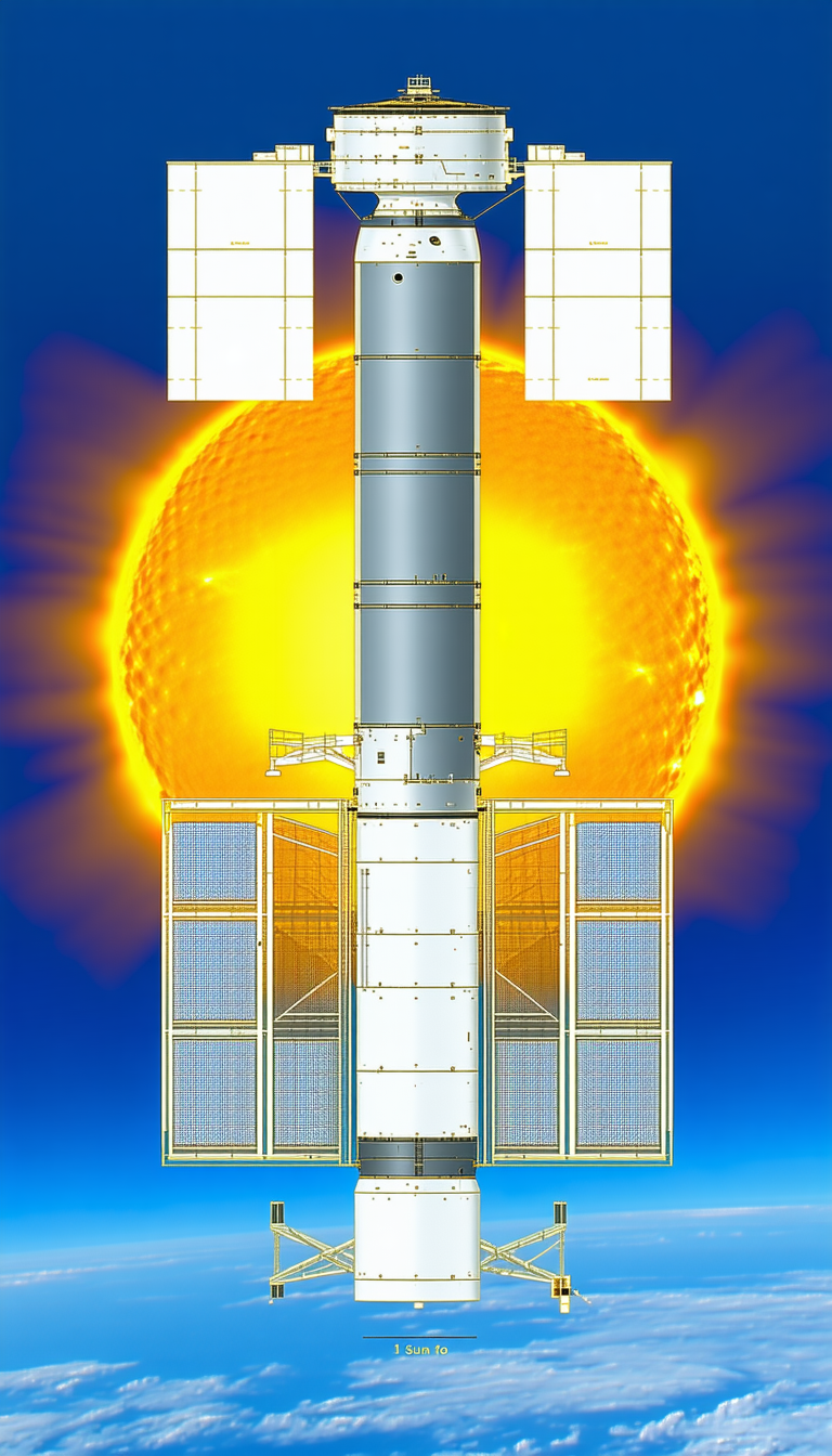 A Large Satellite Dish Is Shown In The Image, With A Bright Sun Shining Through It