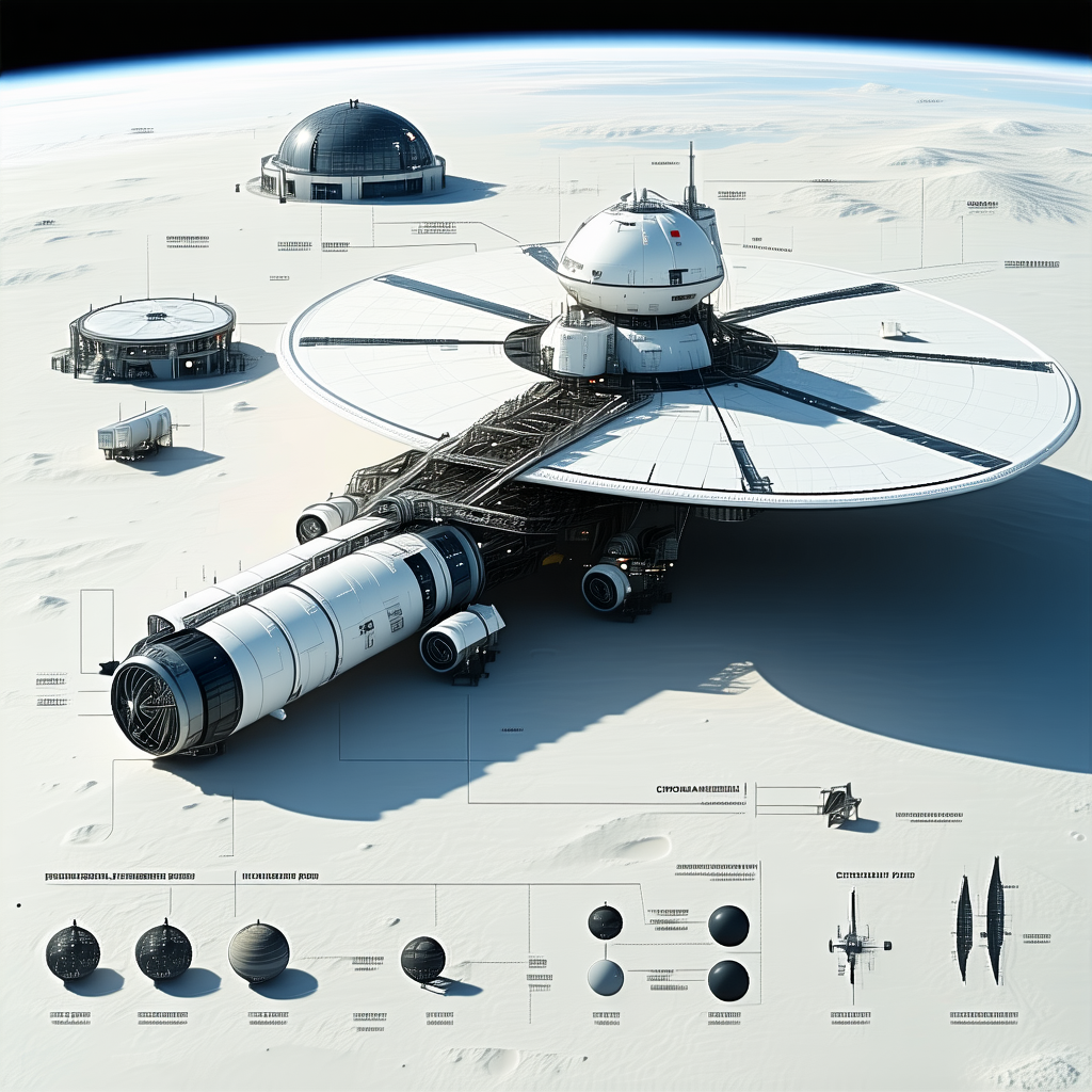 A Large Spacecraft With A Dome-shaped Structure On Top Of It