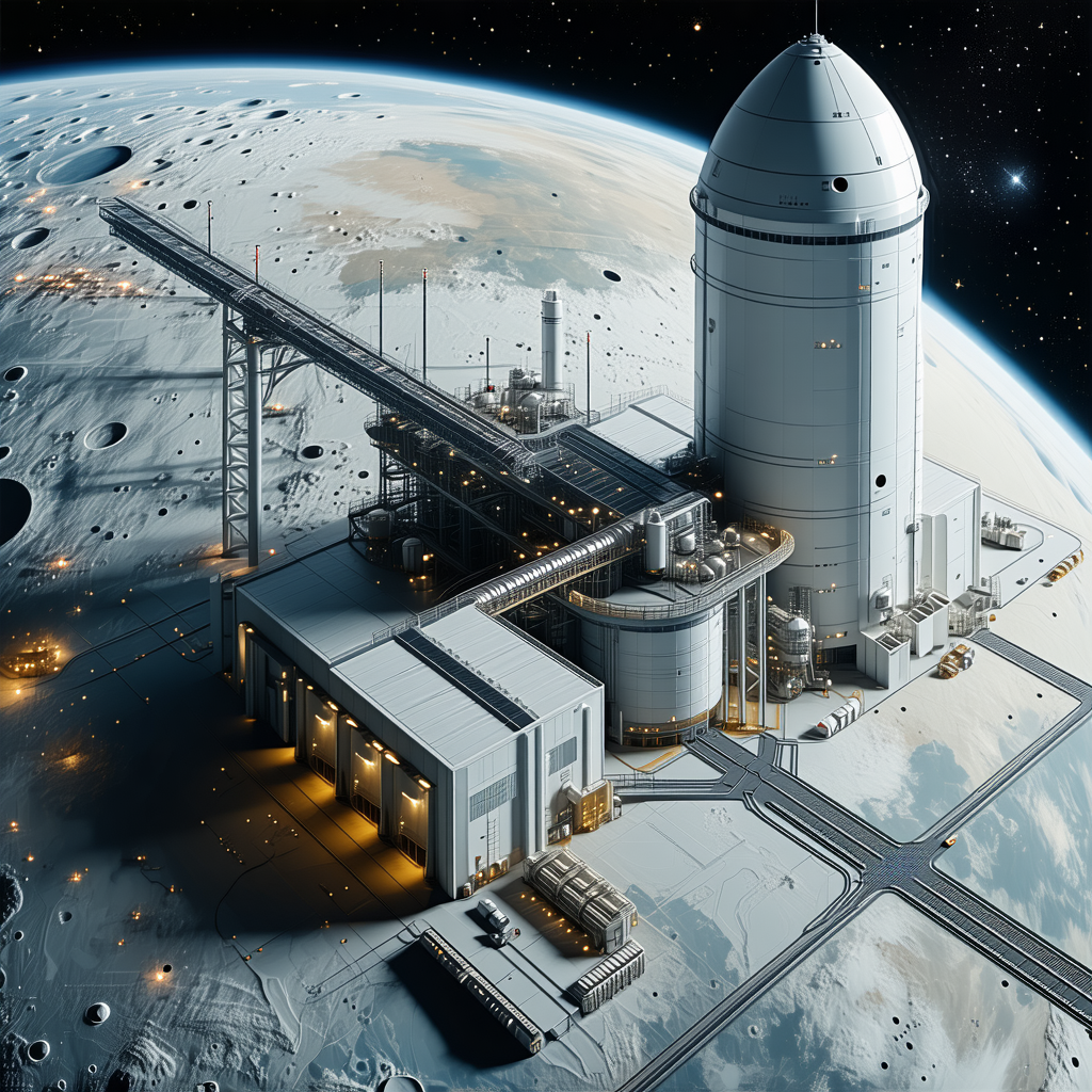 A Large White Space Station With A Dome-shaped Structure On Top