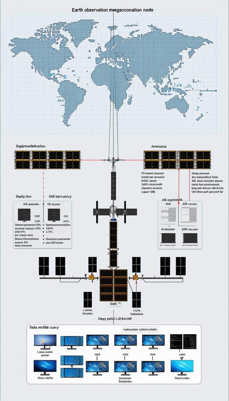 The Image Is A Diagram Of A Space Station, Showing The Various Components And Their Connections