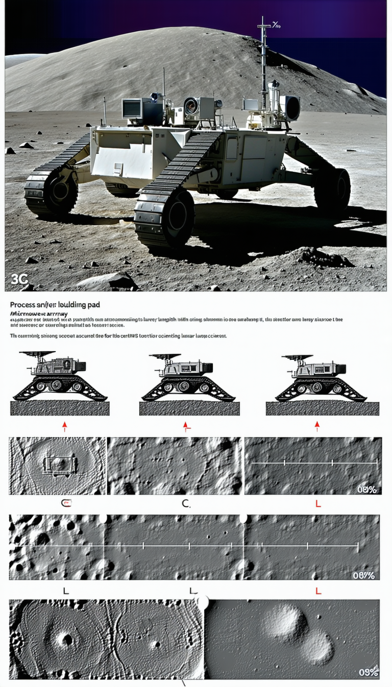 The Image Is A White And Black Photo Of A Robotic Vehicle, Possibly A Rover, On A Rocky Surface