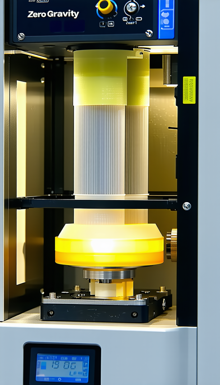 A Yellow Object Is Sitting On Top Of A Black Machine