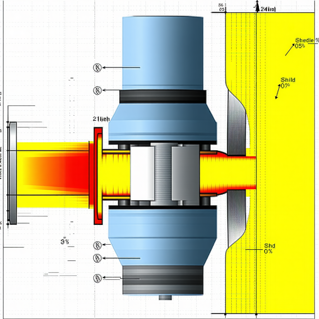 A Blue And Yellow Object Is Shown In A Drawing