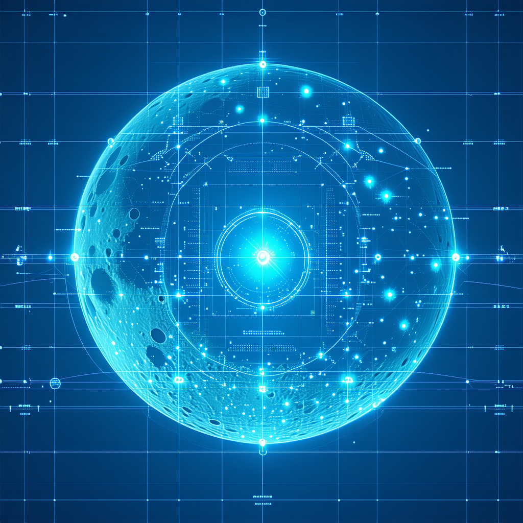 A Blue And White Image Of A Space Station Is Displayed