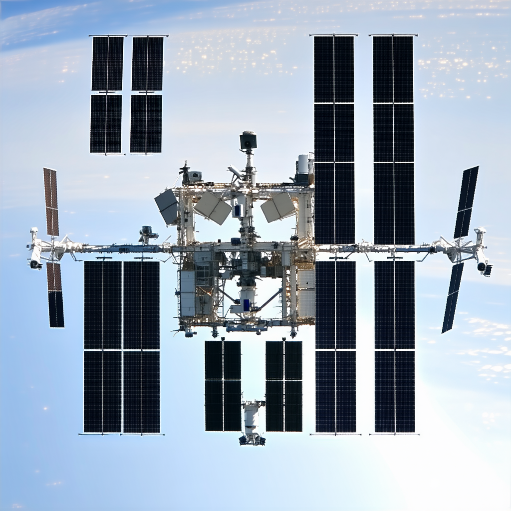 A Space Shuttle With A Large Satellite On Top Of It