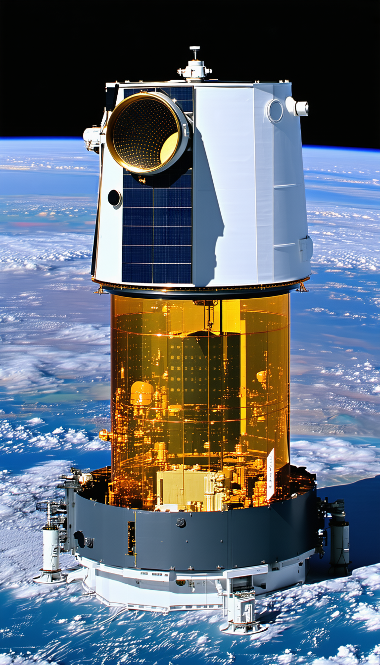 A Large Spacecraft, Possibly A Space Shuttle, With A Large Dome On Top